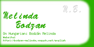 melinda bodzan business card